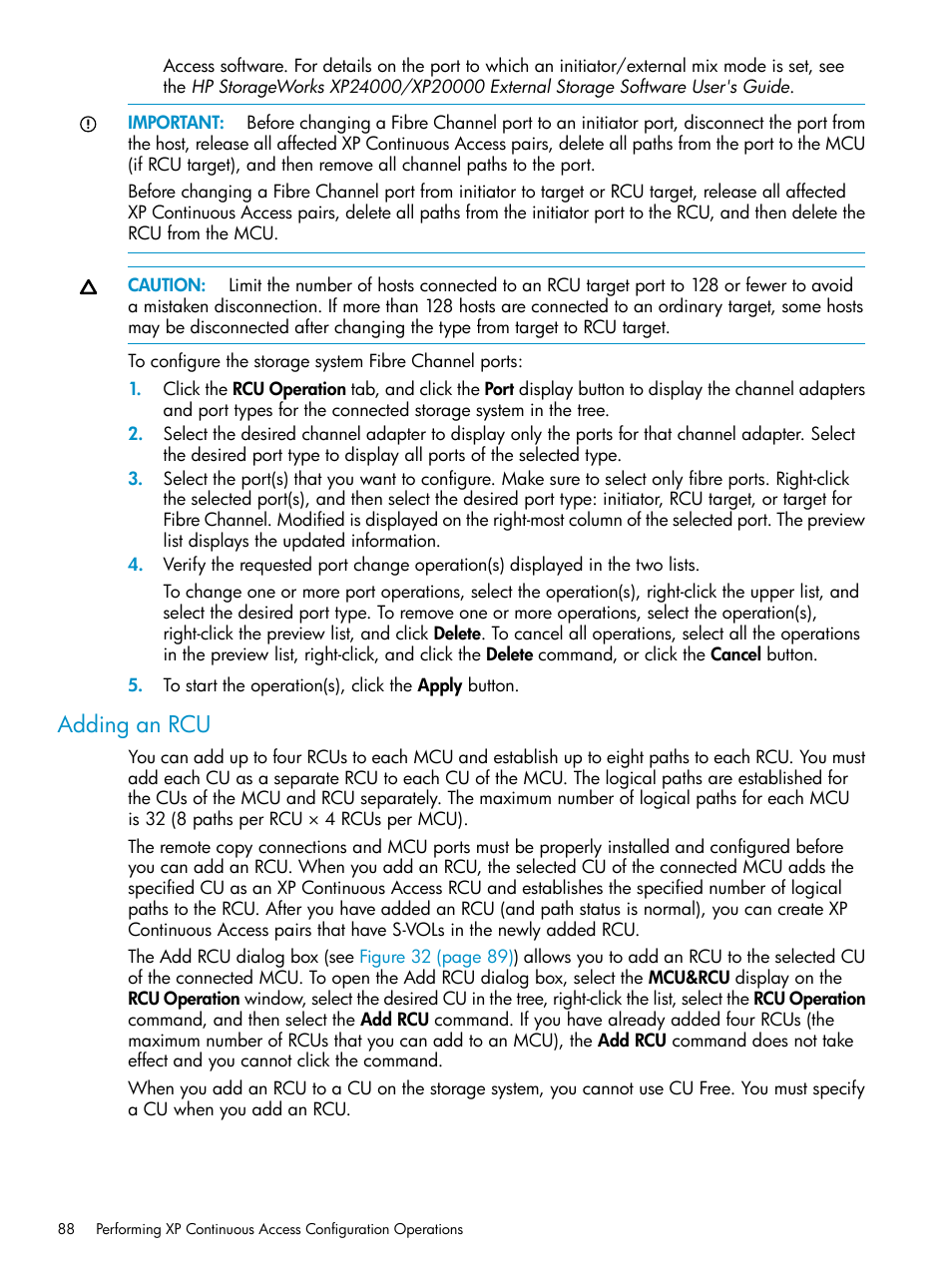 Adding an rcu | HP StorageWorks XP Remote Web Console Software User Manual | Page 88 / 180