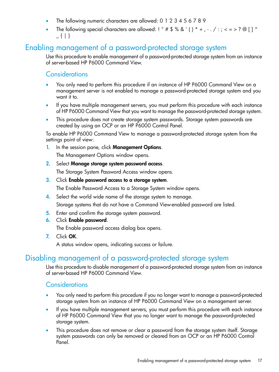 Considerations | HP Command View EVA Software User Manual | Page 17 / 113