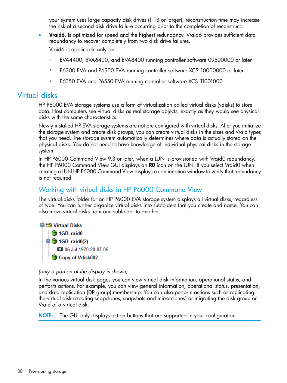 Virtual disks | HP Command View EVA Software User Manual | Page 30 / 113