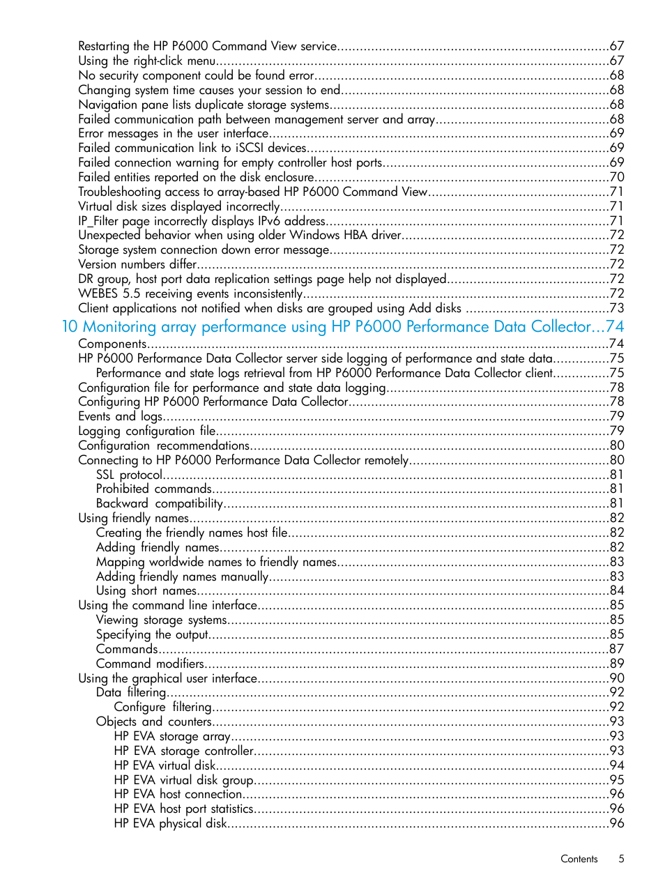 HP Command View EVA Software User Manual | Page 5 / 113