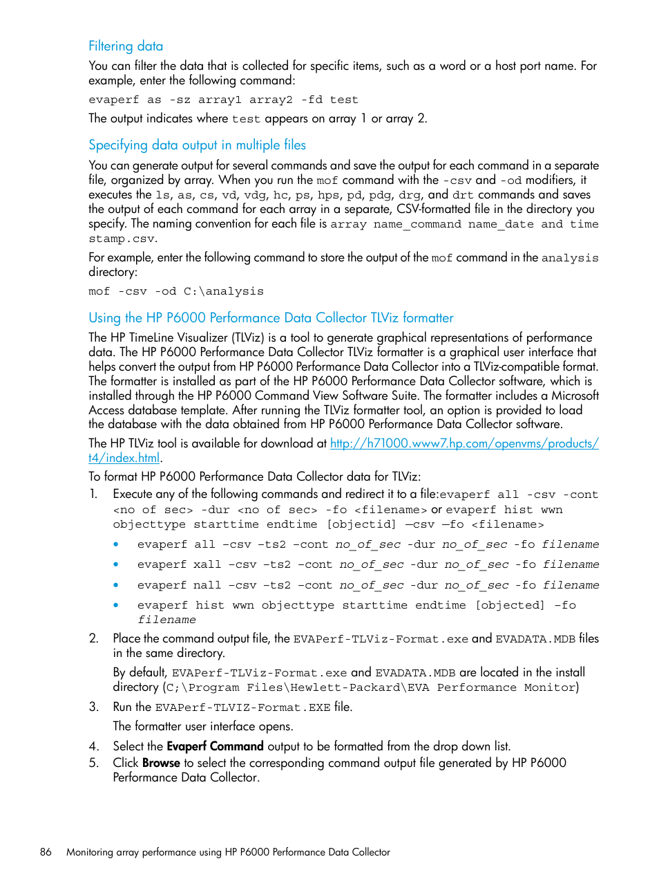 HP Command View EVA Software User Manual | Page 86 / 113