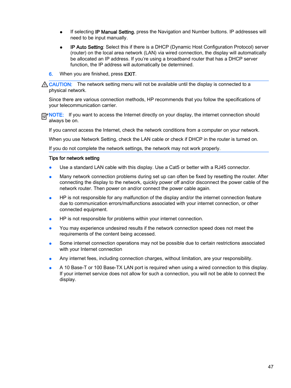 HP LD4245tm 41.92-inch Interactive LED Digital Signage Display User Manual | Page 57 / 114