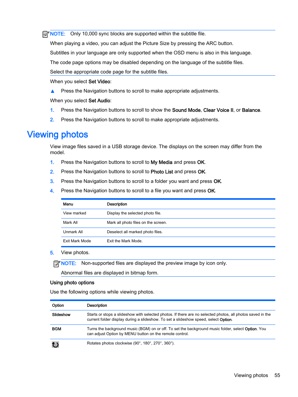 Viewing photos | HP LD4245tm 41.92-inch Interactive LED Digital Signage Display User Manual | Page 65 / 114
