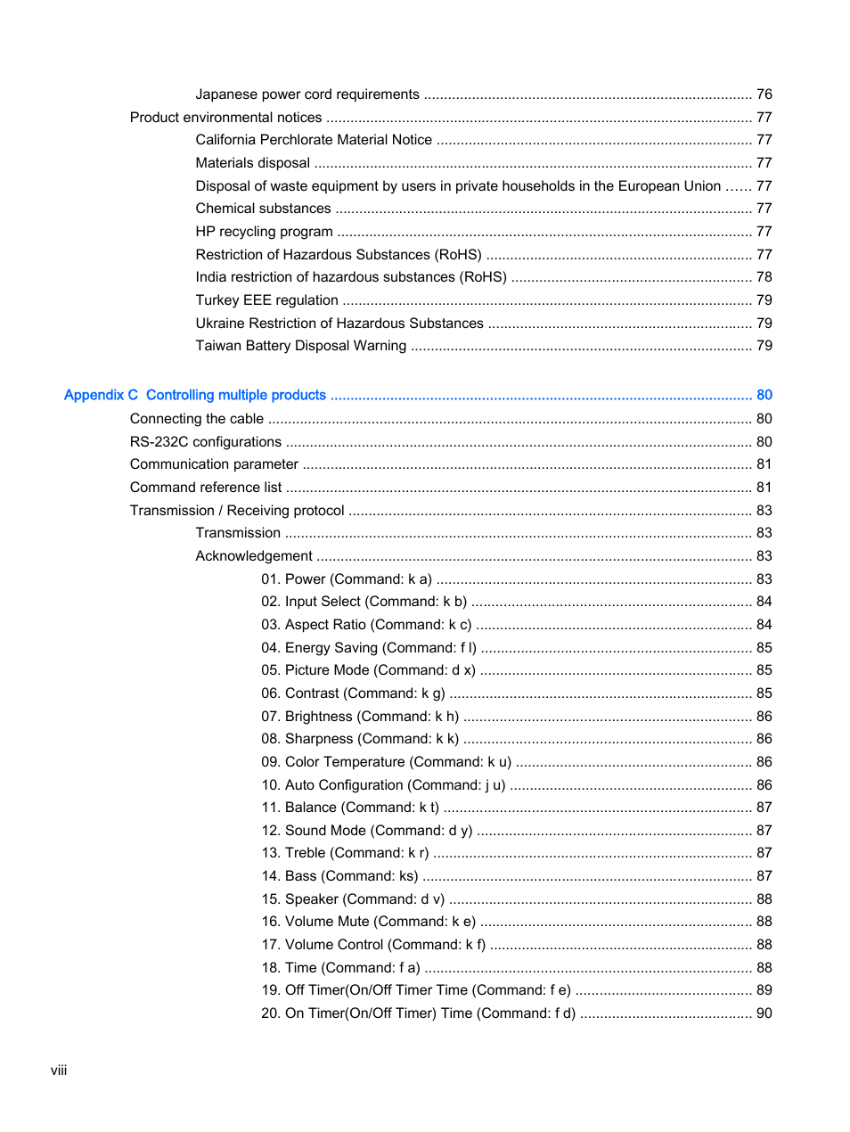 HP LD4245tm 41.92-inch Interactive LED Digital Signage Display User Manual | Page 8 / 114