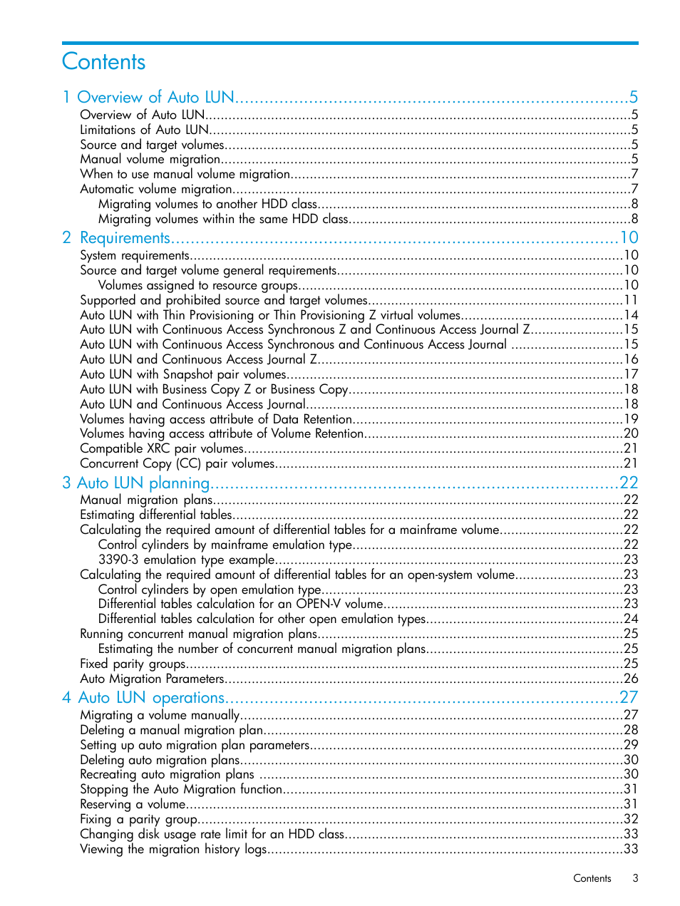 HP XP P9000 Auto LUN Software User Manual | Page 3 / 72