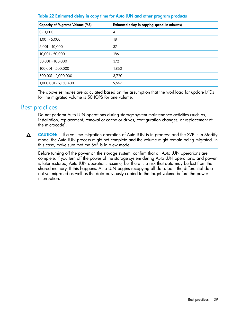 Best practices | HP XP P9000 Auto LUN Software User Manual | Page 39 / 72