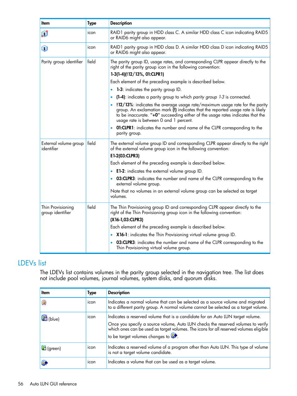 Ldevs list | HP XP P9000 Auto LUN Software User Manual | Page 56 / 72