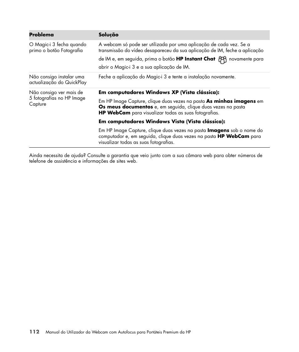 HP 2-Megapixel Autofocus Webcam User Manual | Page 114 / 241