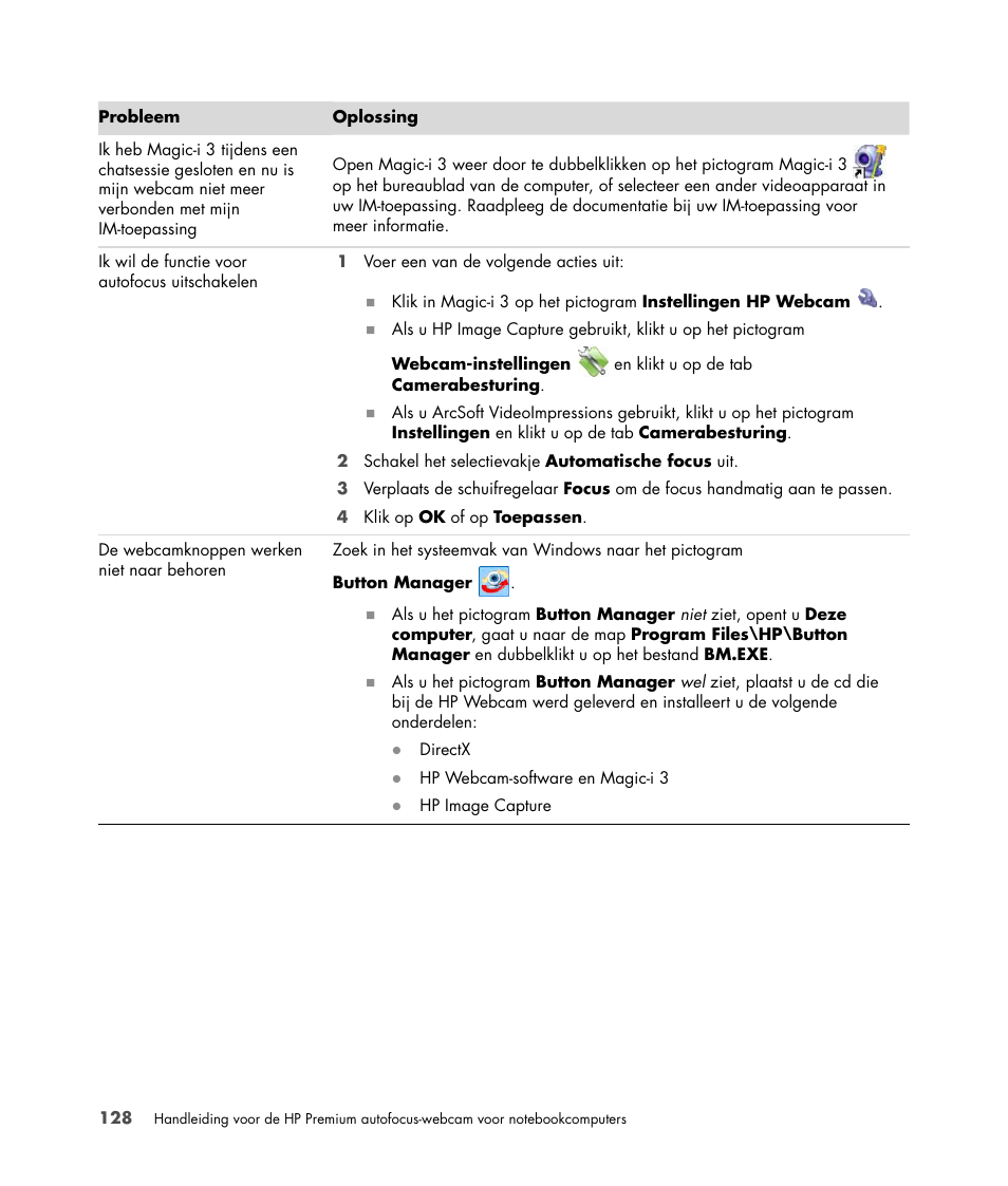 HP 2-Megapixel Autofocus Webcam User Manual | Page 130 / 241