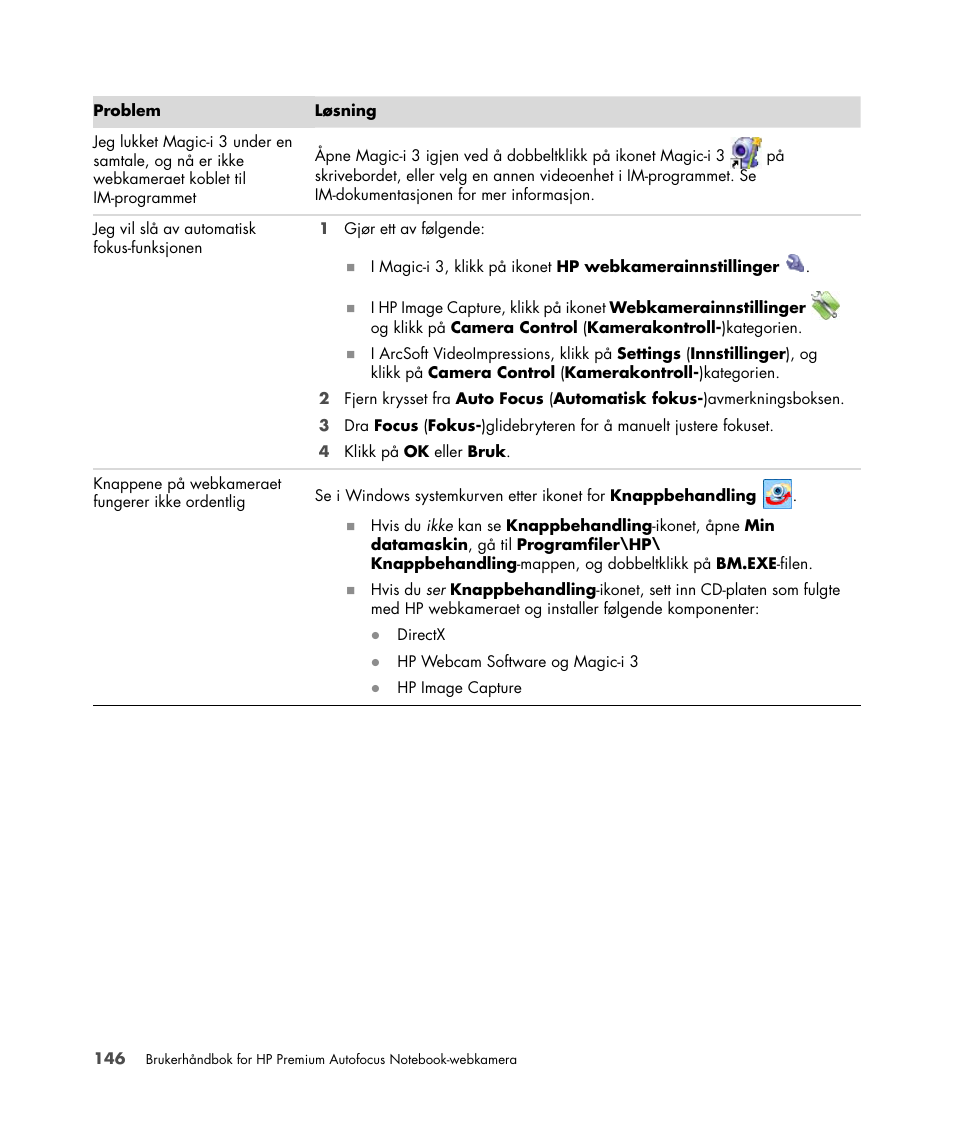 HP 2-Megapixel Autofocus Webcam User Manual | Page 148 / 241