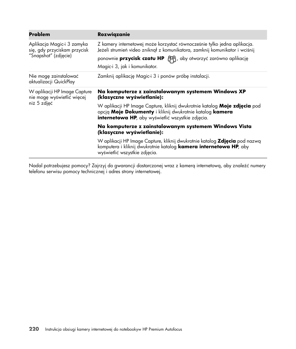 HP 2-Megapixel Autofocus Webcam User Manual | Page 222 / 241