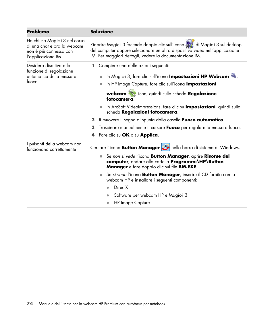 HP 2-Megapixel Autofocus Webcam User Manual | Page 76 / 241