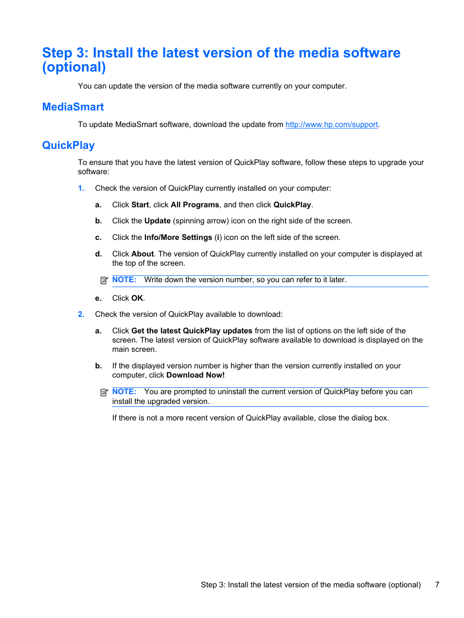 Mediasmart, Quickplay, Mediasmart quickplay | HP USB Hybrid ATSC NTSC QAM FM TV Tuner User Manual | Page 11 / 43