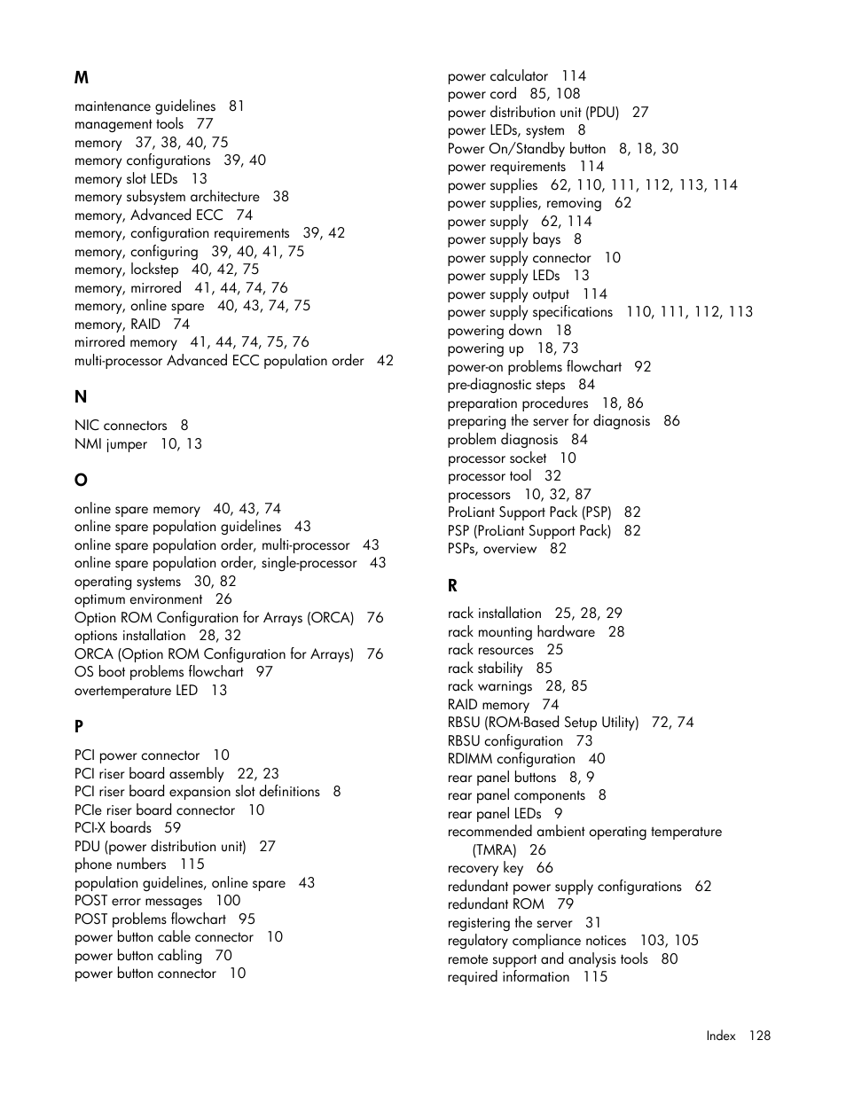 HP ProLiant DL360 G7 Server User Manual | Page 128 / 130