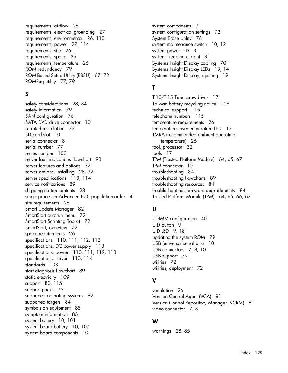 HP ProLiant DL360 G7 Server User Manual | Page 129 / 130