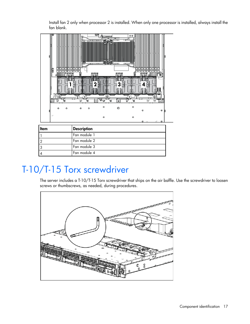 T-10/t-15 torx screwdriver | HP ProLiant DL360 G7 Server User Manual | Page 17 / 130