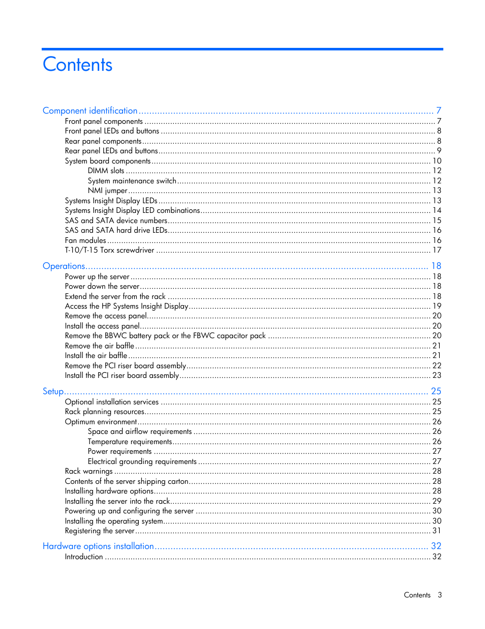 HP ProLiant DL360 G7 Server User Manual | Page 3 / 130