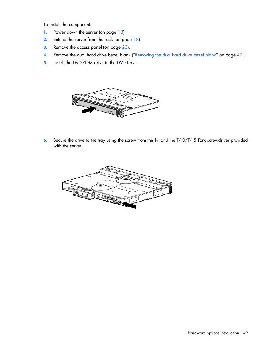 HP ProLiant DL360 G7 Server User Manual | Page 49 / 130