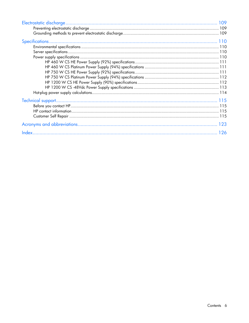 HP ProLiant DL360 G7 Server User Manual | Page 6 / 130