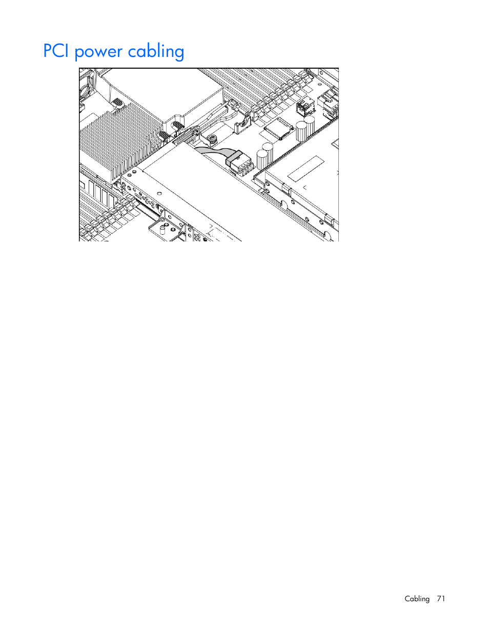 Pci power cabling | HP ProLiant DL360 G7 Server User Manual | Page 71 / 130