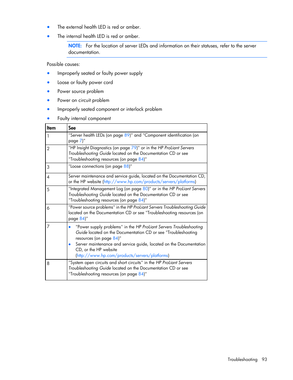 HP ProLiant DL360 G7 Server User Manual | Page 93 / 130