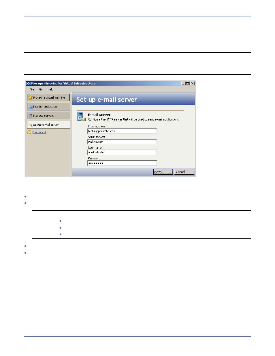 Set up the e-mail server | HP Storage Mirroring Software User Manual | Page 13 / 37