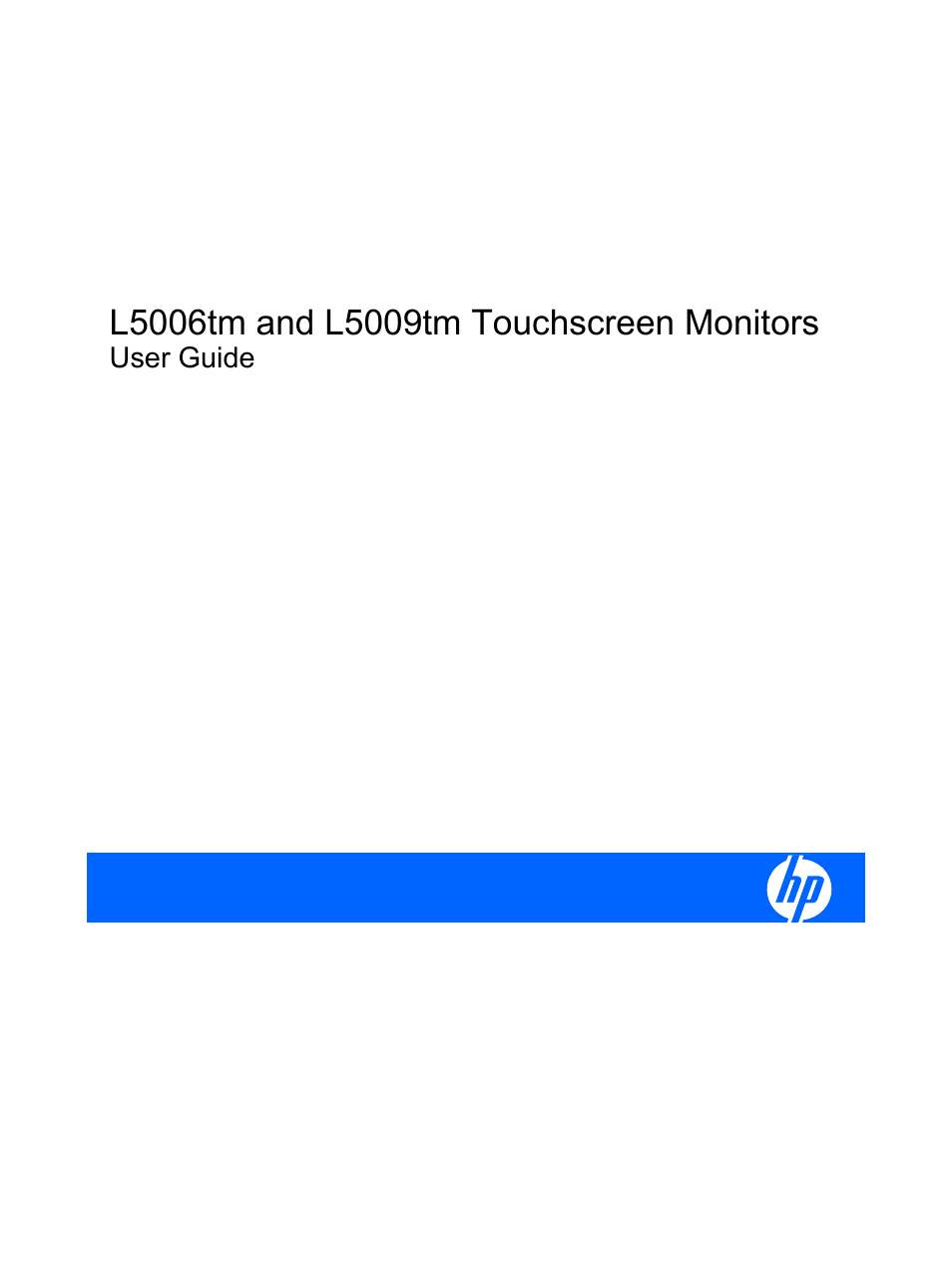 HP Compaq L5009tm 15-inch LCD Touchscreen Monitor User Manual | 38 pages