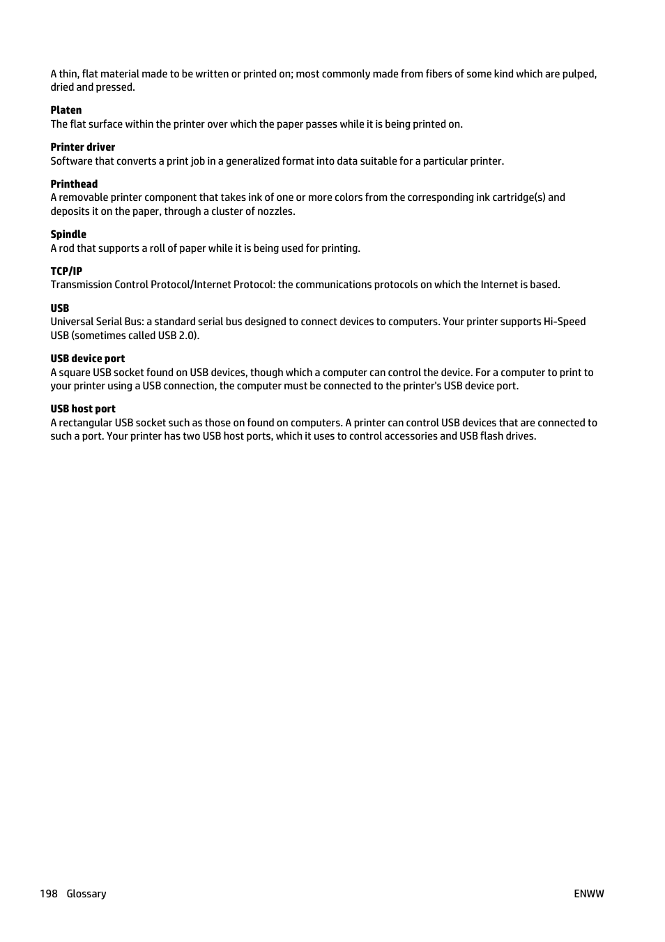 HP Designjet T920 ePrinter series User Manual | Page 206 / 210