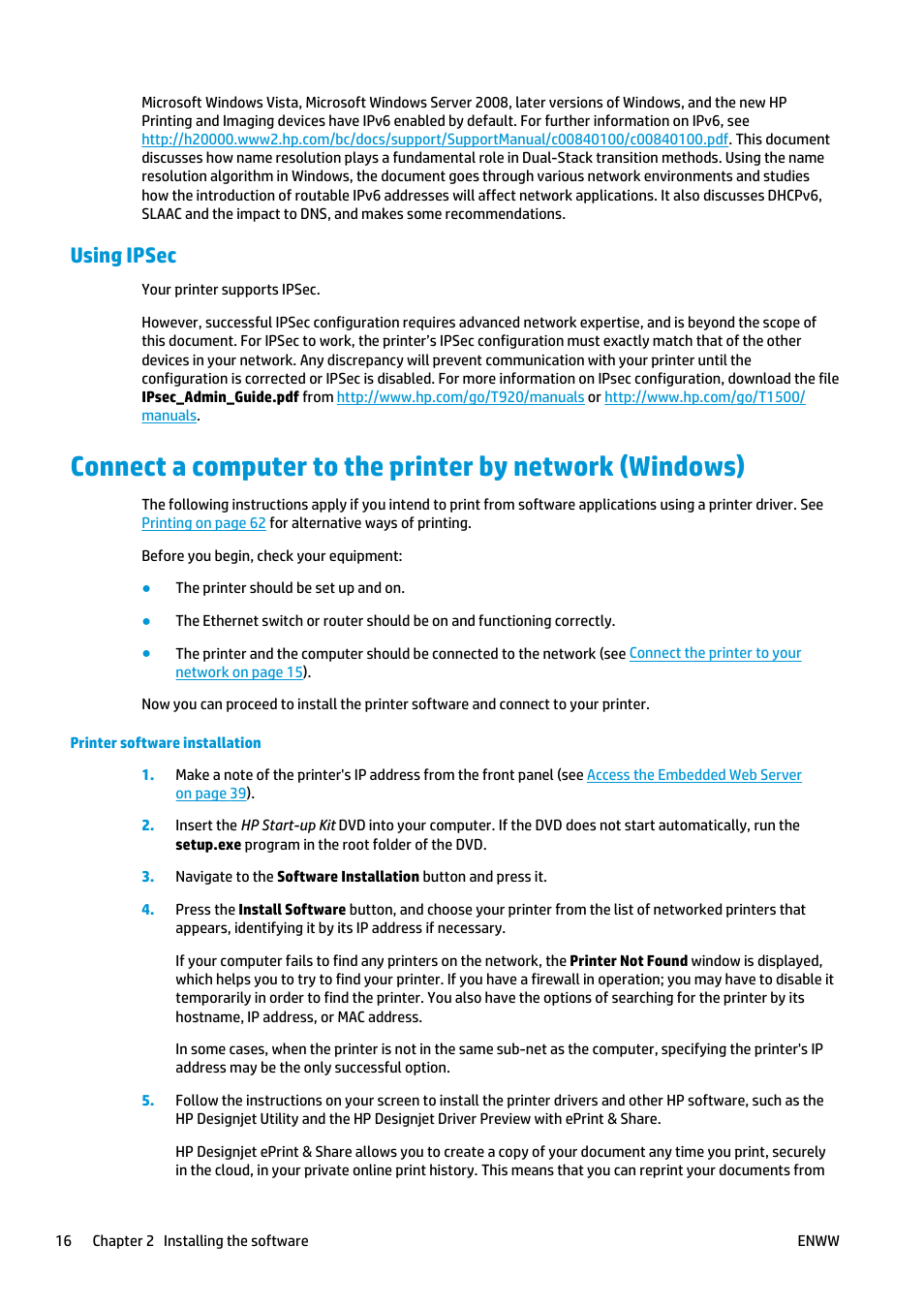 Using ipsec | HP Designjet T920 ePrinter series User Manual | Page 24 / 210