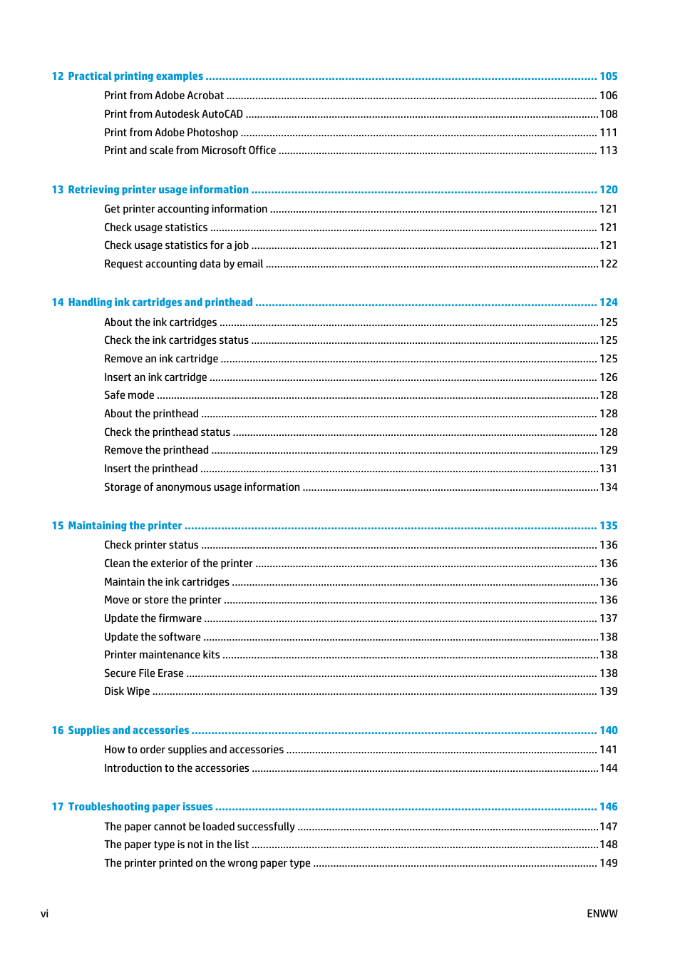 HP Designjet T920 ePrinter series User Manual | Page 6 / 210