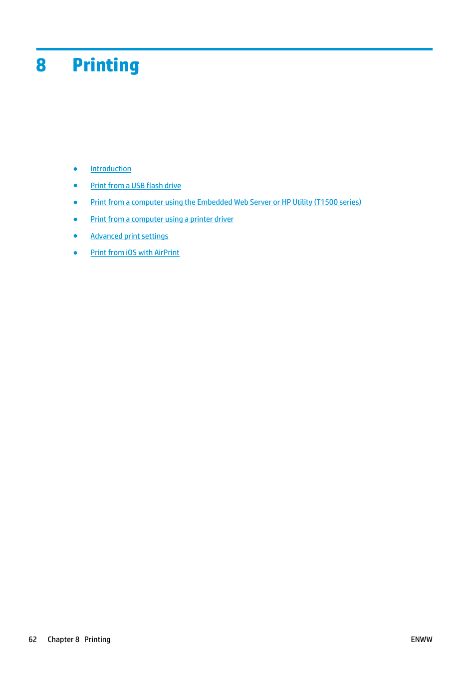 Printing, 8 printing, 8printing | HP Designjet T920 ePrinter series User Manual | Page 70 / 210