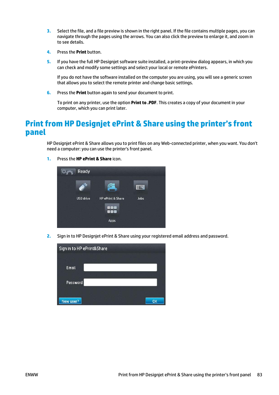Print from hp designjet | HP Designjet T920 ePrinter series User Manual | Page 91 / 210