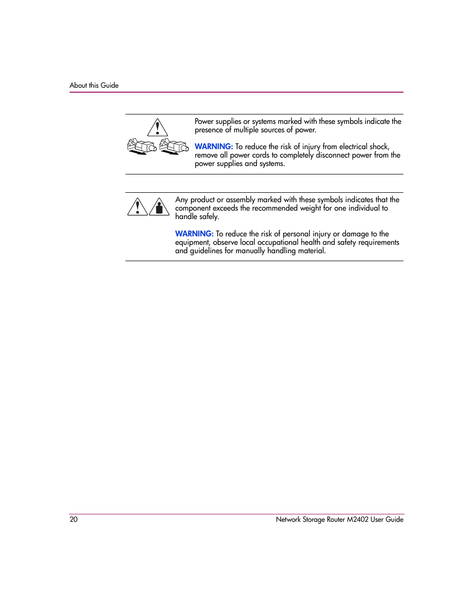 HP Network Storage Router m2402 User Manual | Page 14 / 244