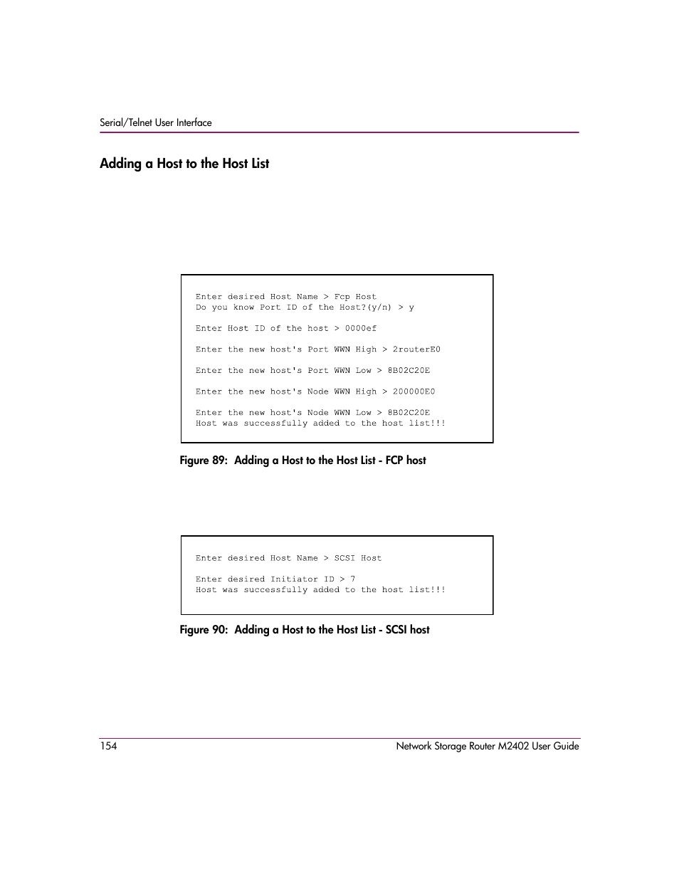 Adding a host to the host list | HP Network Storage Router m2402 User Manual | Page 148 / 244