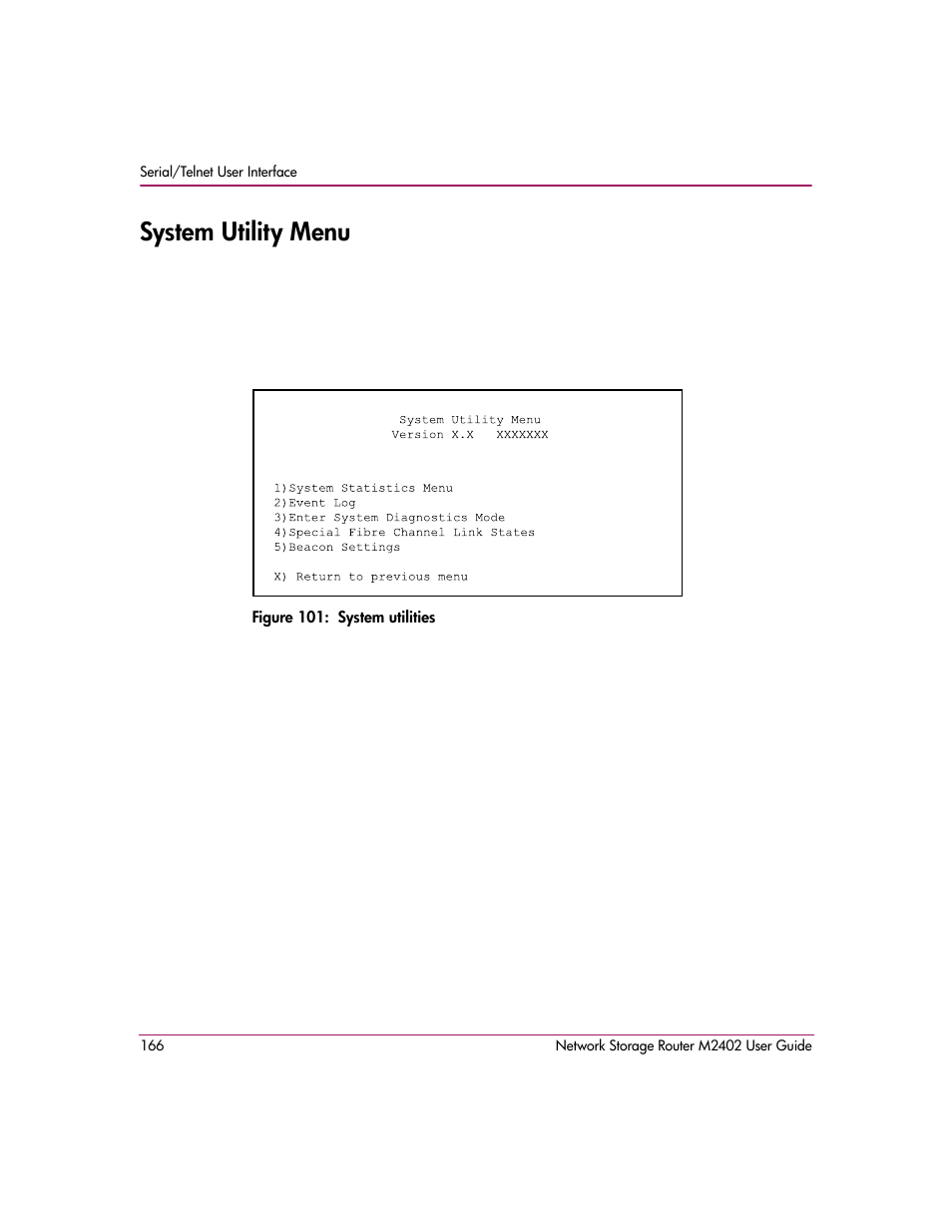 System utility menu, Figure 101: system utilities | HP Network Storage Router m2402 User Manual | Page 160 / 244