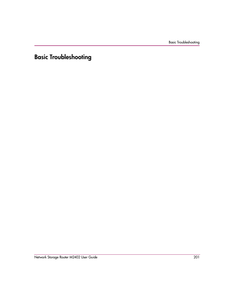 Basic troubleshooting | HP Network Storage Router m2402 User Manual | Page 195 / 244