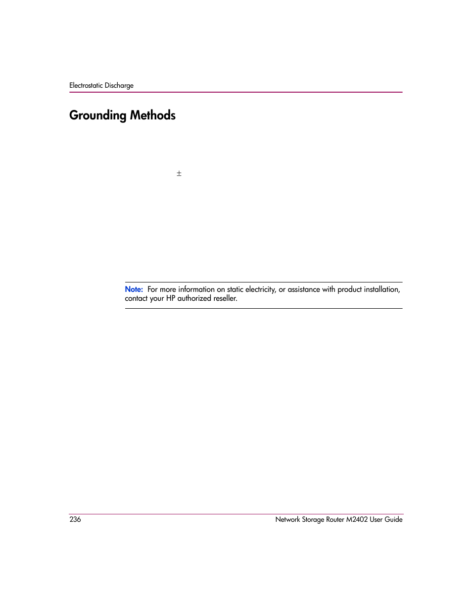 Grounding methods | HP Network Storage Router m2402 User Manual | Page 230 / 244