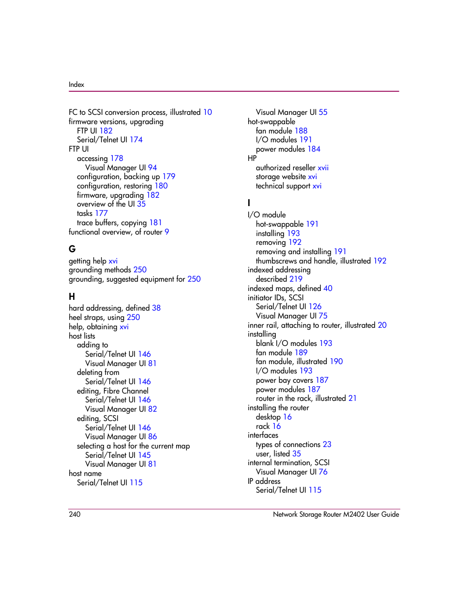 HP Network Storage Router m2402 User Manual | Page 234 / 244