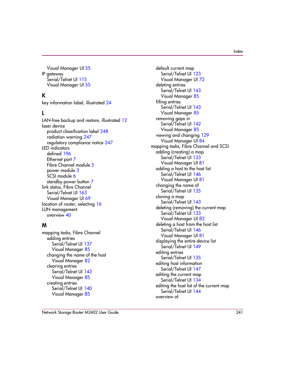 HP Network Storage Router m2402 User Manual | Page 235 / 244