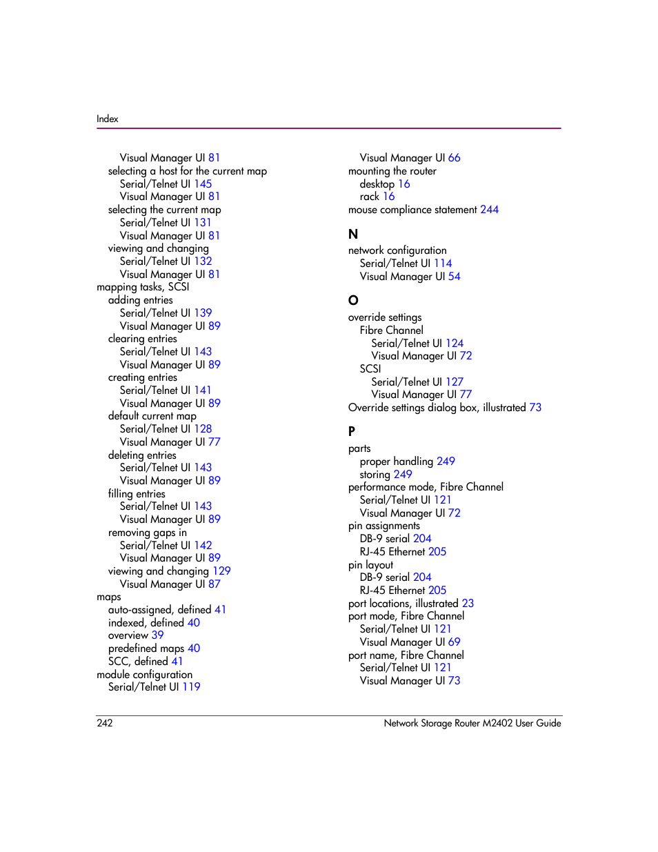 HP Network Storage Router m2402 User Manual | Page 236 / 244