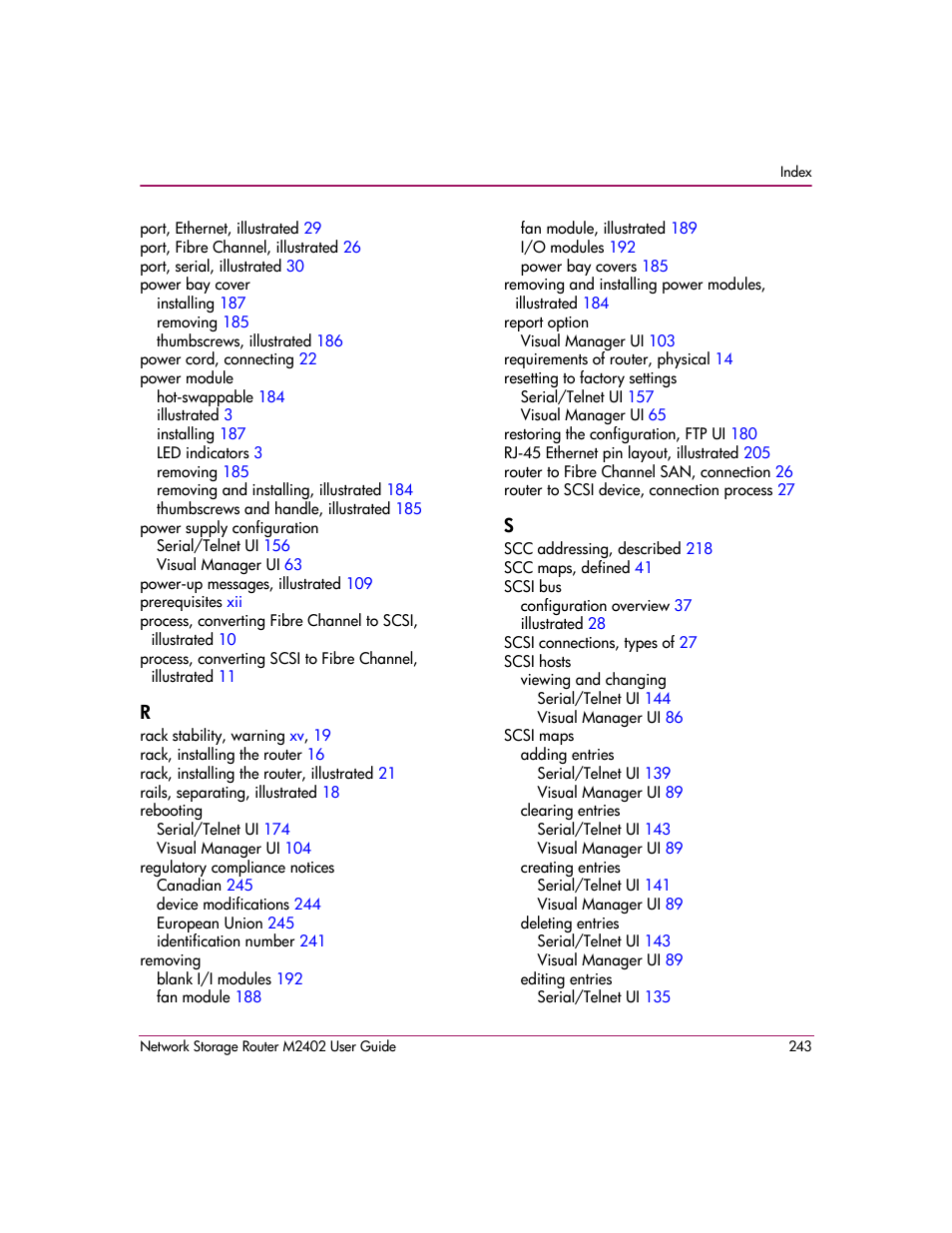 HP Network Storage Router m2402 User Manual | Page 237 / 244