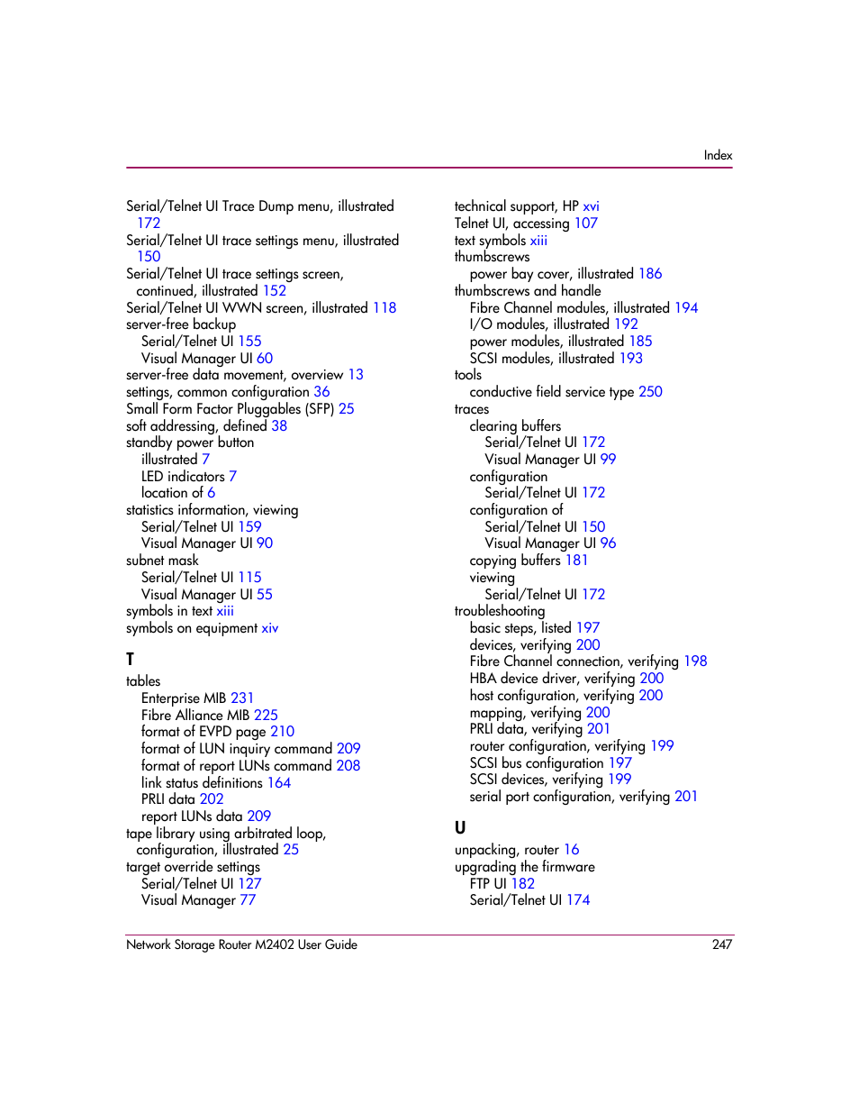 HP Network Storage Router m2402 User Manual | Page 241 / 244
