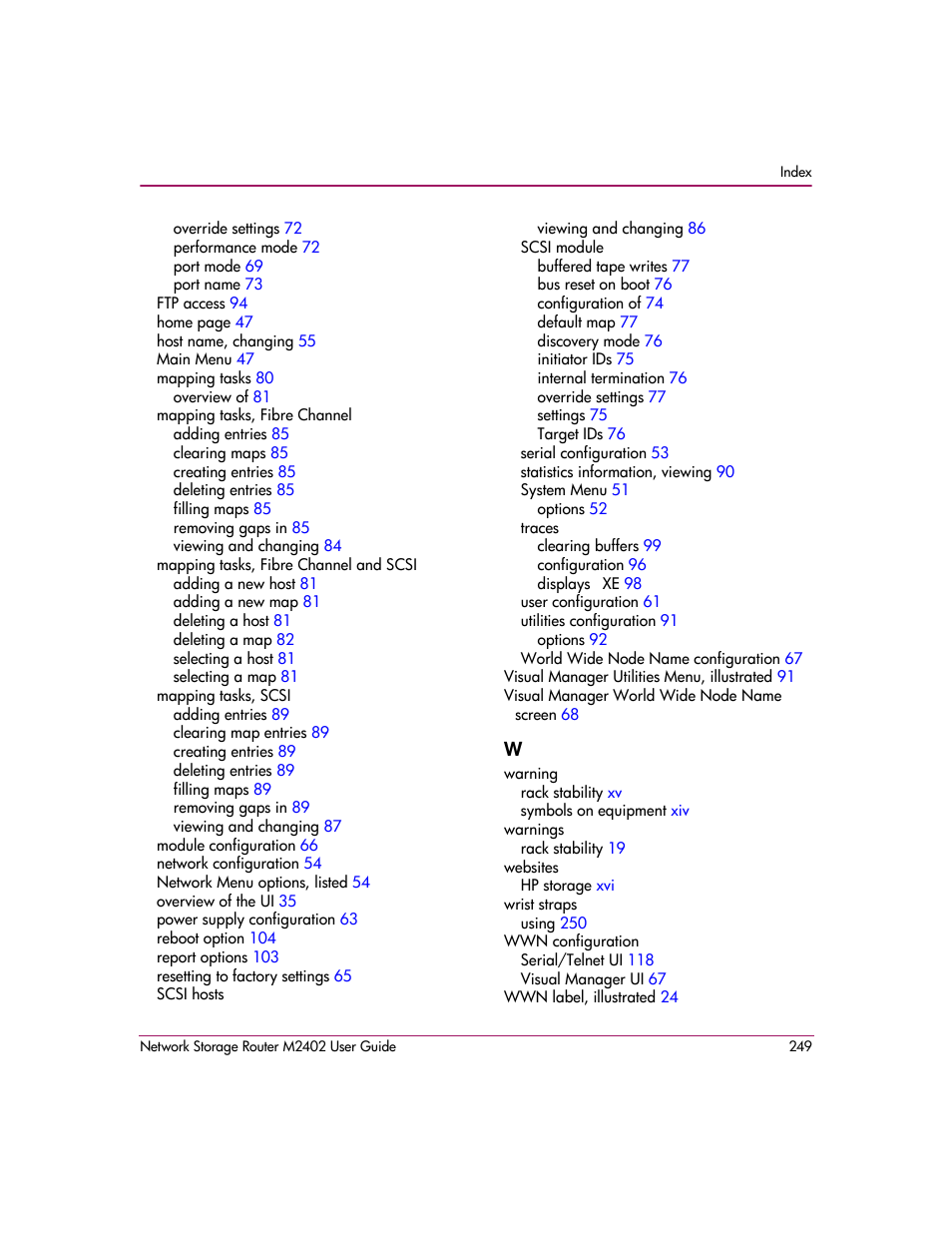 HP Network Storage Router m2402 User Manual | Page 243 / 244