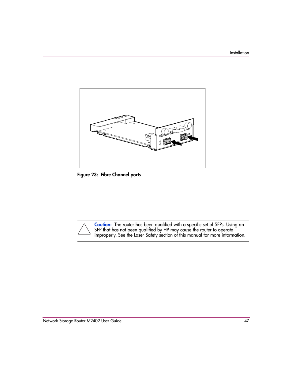 Figure 23: fibre channel ports | HP Network Storage Router m2402 User Manual | Page 41 / 244