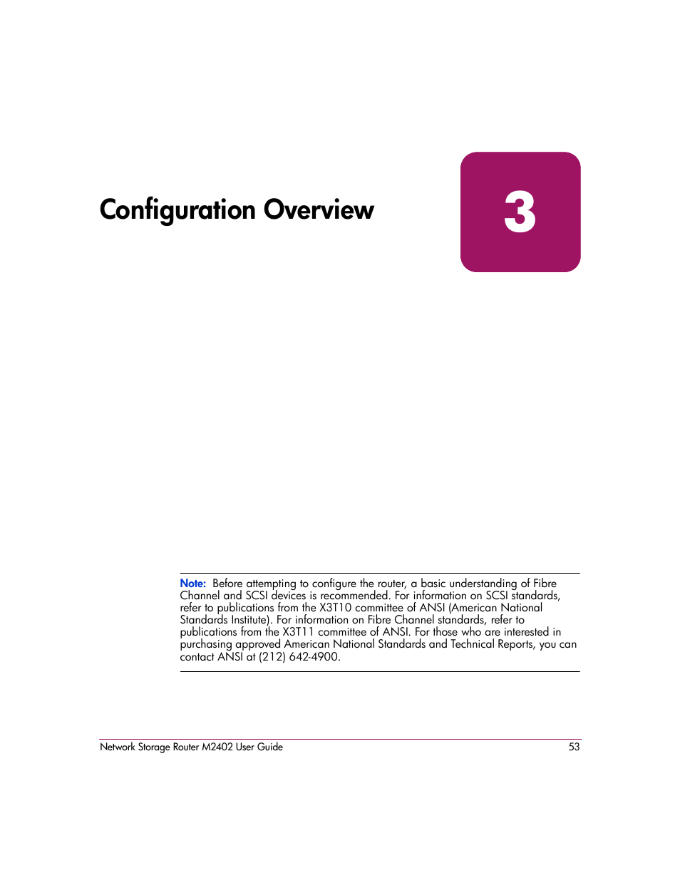 Configuration overview, 3 configuration overview, Chapter 3 | HP Network Storage Router m2402 User Manual | Page 47 / 244