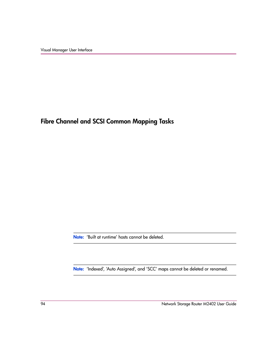 Fibre channel and scsi common mapping tasks | HP Network Storage Router m2402 User Manual | Page 88 / 244