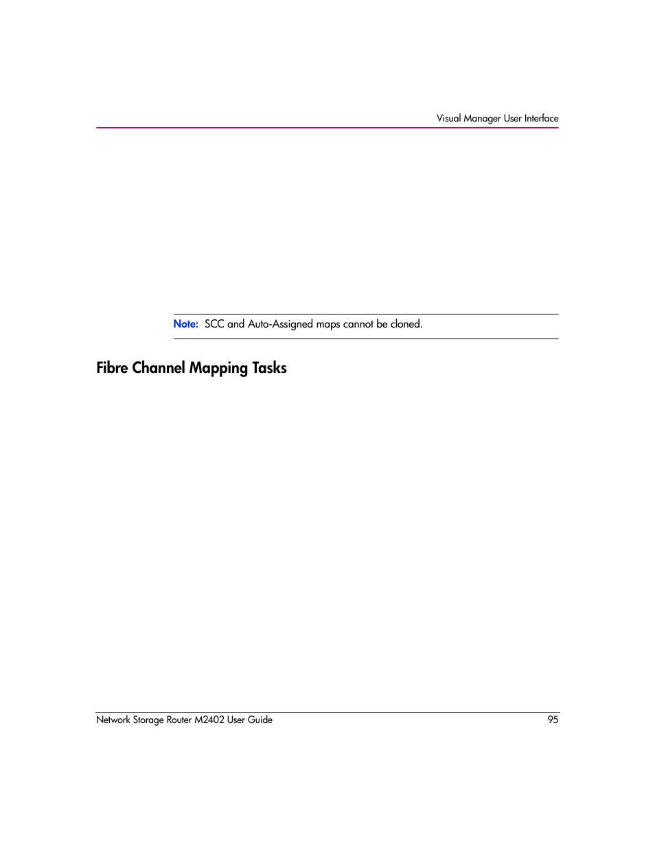 Fibre channel mapping tasks | HP Network Storage Router m2402 User Manual | Page 89 / 244