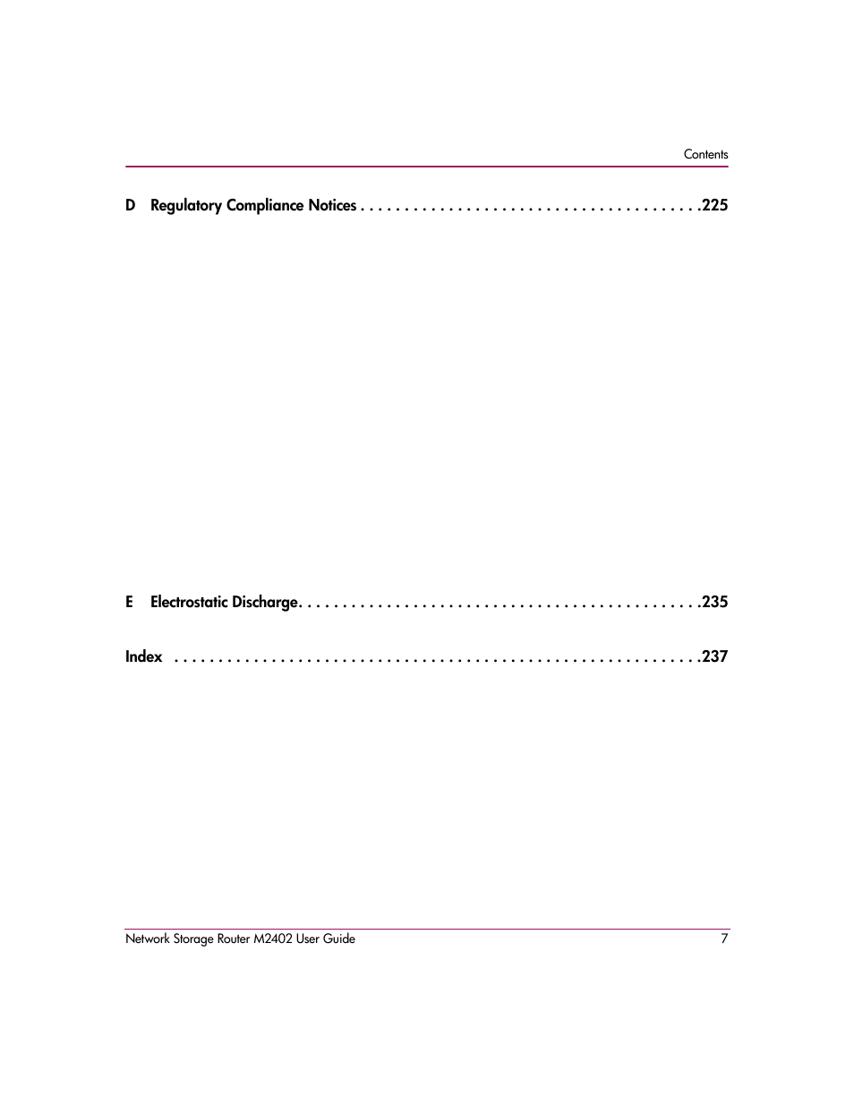 HP Network Storage Router m2402 User Manual | Page 9 / 244