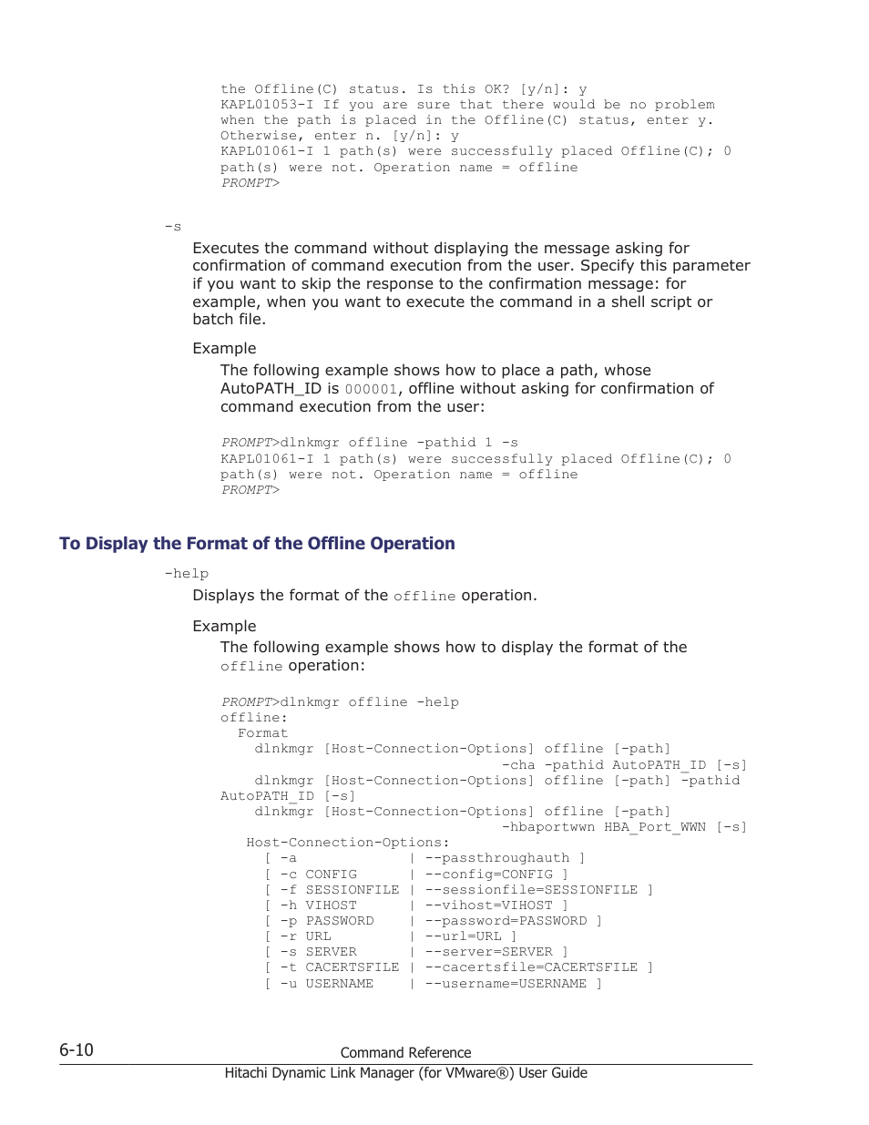 To display the format of the offline operation -10 | HP XP7 Storage User Manual | Page 102 / 250