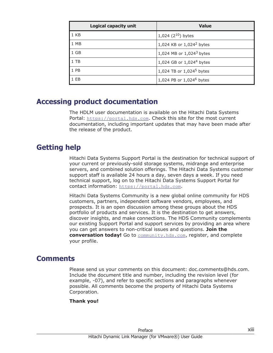 Accessing product documentation, Getting help, Comments | HP XP7 Storage User Manual | Page 13 / 250